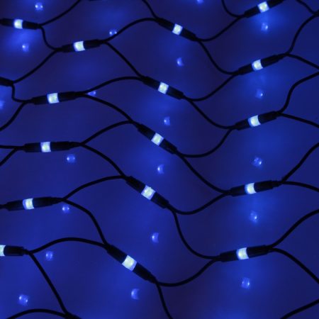 LED-es fényháló kék 1,2 x 0,8m 176 Led fehér kábel