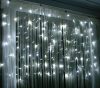   LED jégcsapfüggöny 2x1m, 100 LED, fehér kábel, hideg fehér,  Kültéri