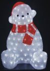   Karácsonyi kül- és beltéri /IP44/ jegesmedve, 130 db hideg fehér leddel, átlátszó kábellel