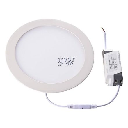 Led panel világítás driverrel, kör, 9W, meleg fehér